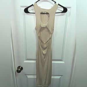 Sexy cut out midi dress in pale pink